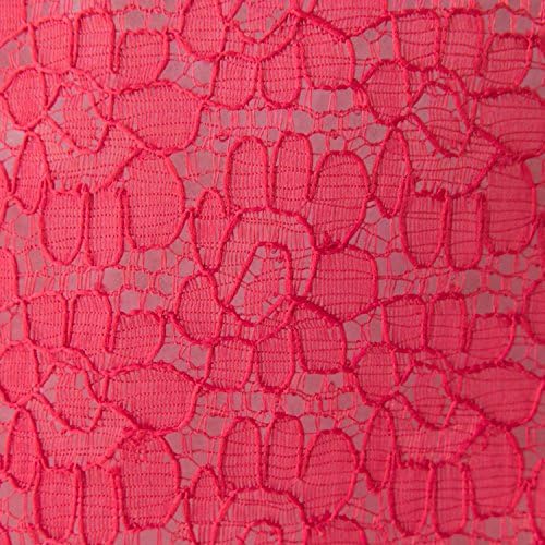 Prim Rose Red Lace Fabric Non-Stretch 60" Width Lightweight Firm - Sold by the Yard