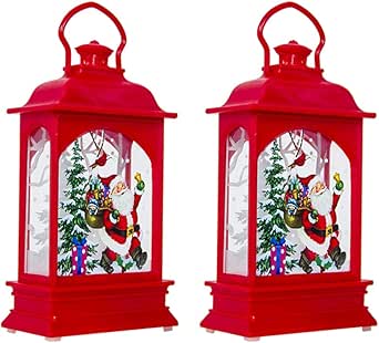Uonlytech 2PCS Christmas Lantern Decorative Hanging Lamp Portable