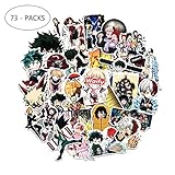 Vinyl Skateboards Stickers 73pcs, Echeer My Hero Academia Laptop Stickers Anime Cartoon Waterproof Stickers for Laptop Car Bicycle Skateboards Luggage Decal