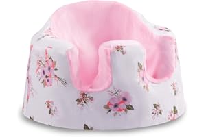 SMTTW Seat Cover Compatible with Bumbo Seat, Summer Cooling Breathable Seat Cover for Baby Boy Girl (White Flower)