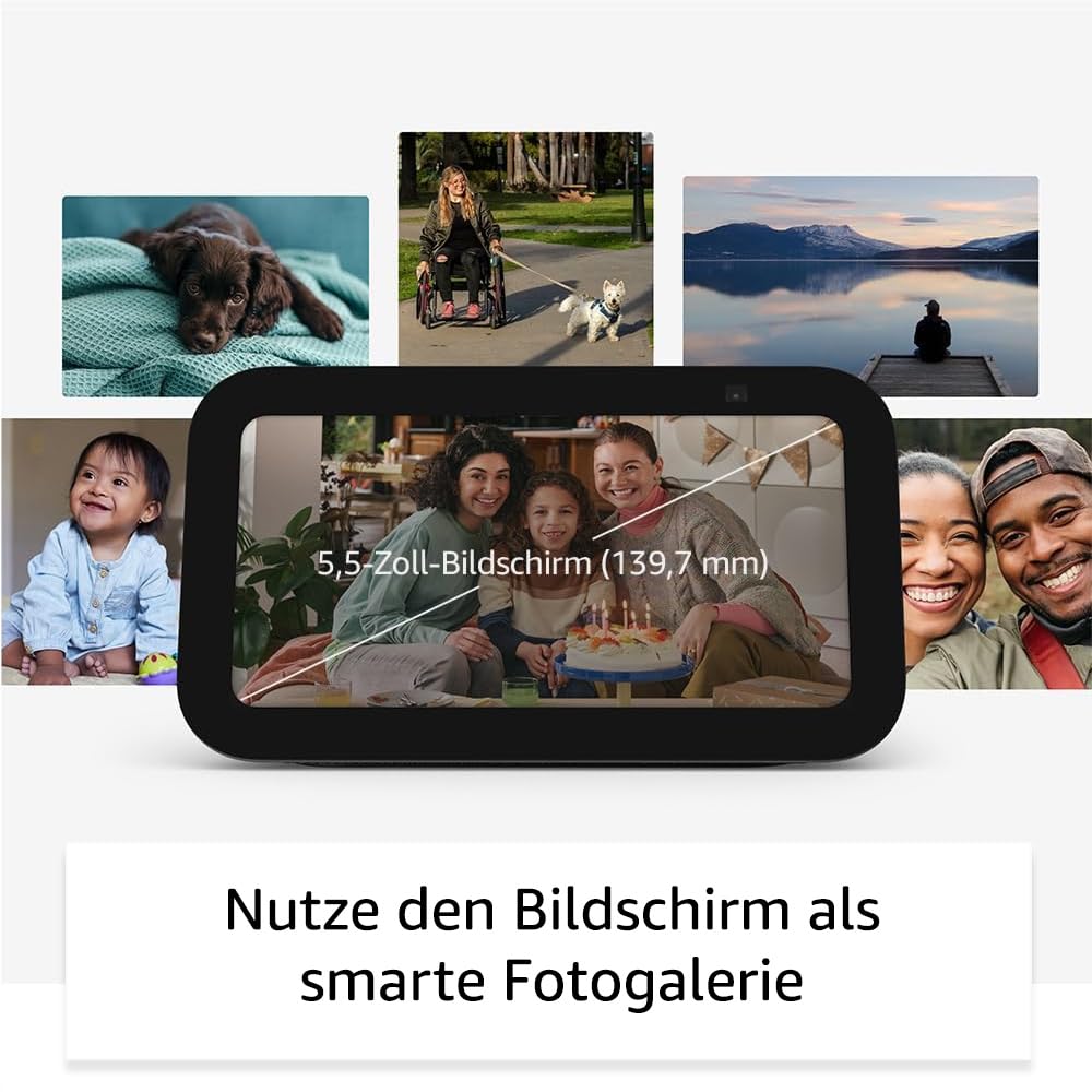 Echo Show 5 (Neueste Generation) | Kompakter smarter Touchscreen zum Steuern deines Smart Homes und mehr | Anthrazit, mit Alexa+ Early Access (Packung mit 2) 5
