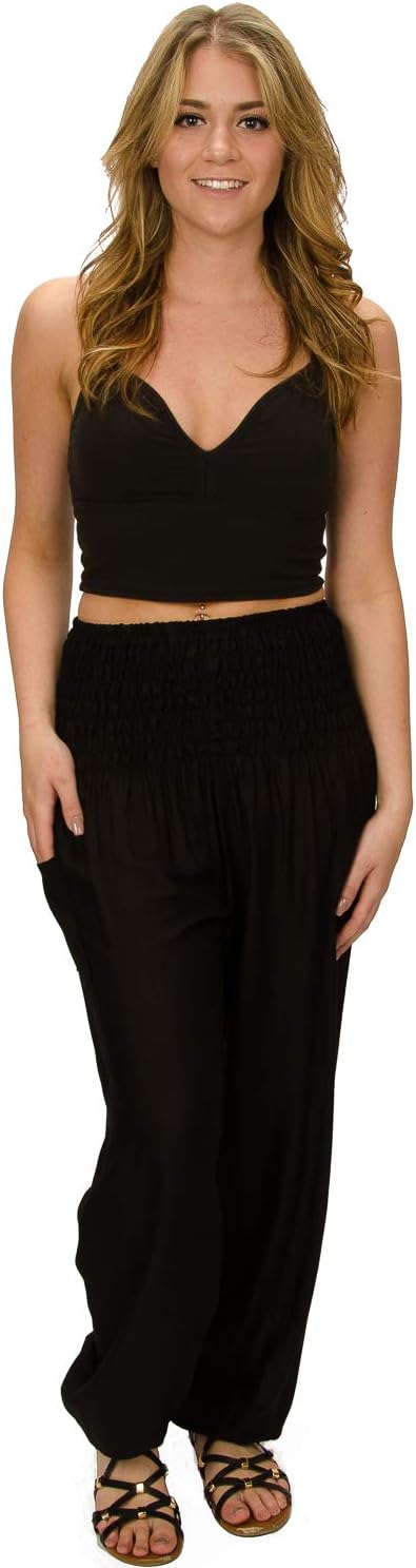 Happy Trunks Harem Pants for Women/Women’s Yoga Pants with Pockets (S-XXL) Hippie Clothes/Boho Clothes for Women/Beach Lounge