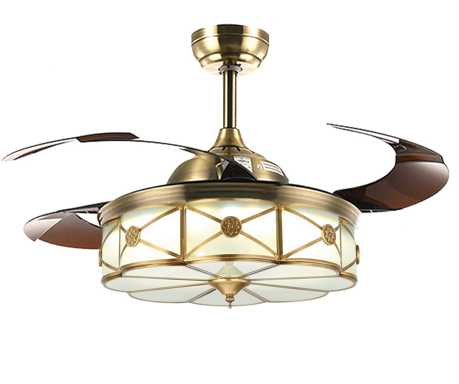 Ceiling Fans 36in 42in Retractable Ceiling Fan Lamp Led Dimmable