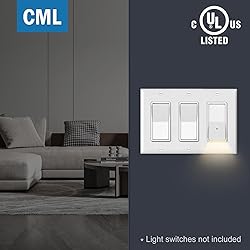 CML 3-Gang Decorator Wall Plates, 4 Pack Electrical