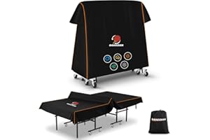 BIGACOVER Ping Pong Table Cover Outdoor Waterproof, Premium Table Tennis Table Cover with PU Coating , All Weather Protection for Foldable Standard 9x5 Ft Tables