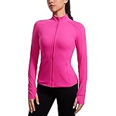 CRZ YOGA Butterluxe Hip Length Jackets for Women - Full Zip Athletic Track Tops with Thumb Holes Pockets