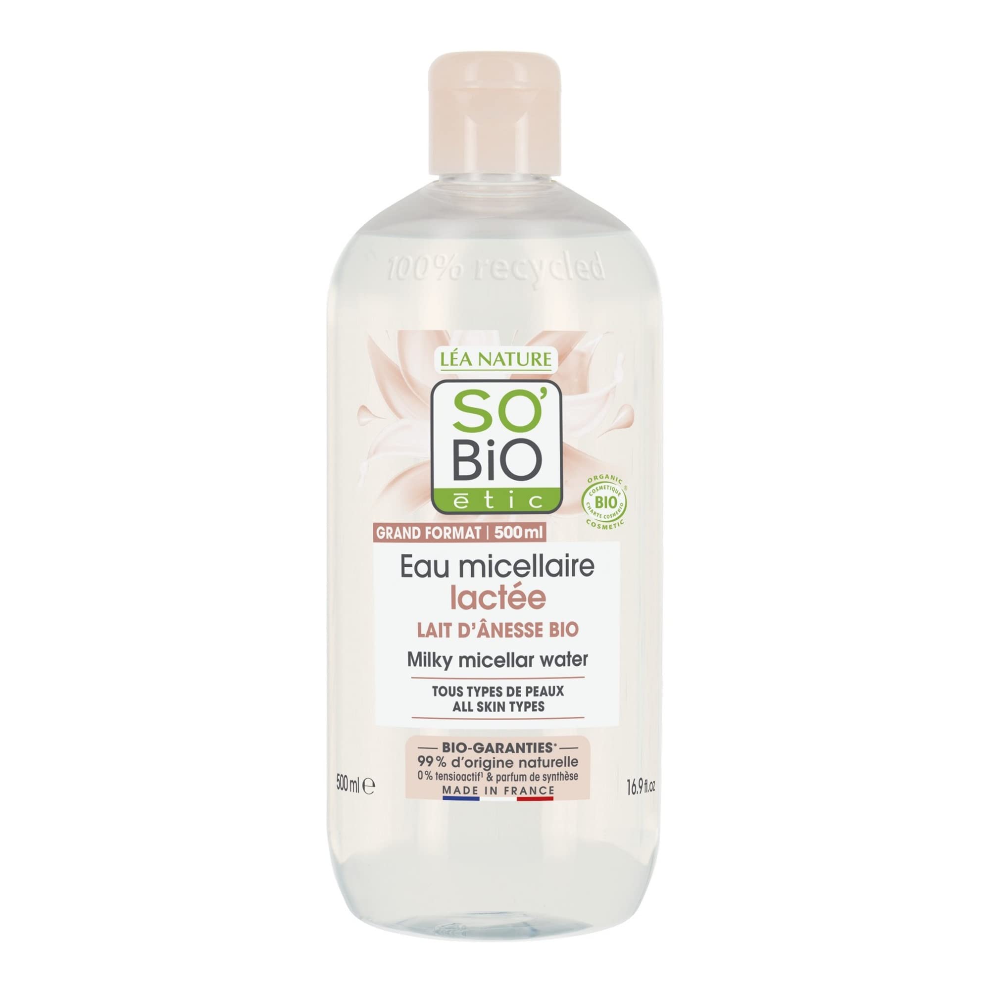 SO'BiO étic Mon Lait D'Anesse Cosmos Organic Milky Micellar Water, 500 ml