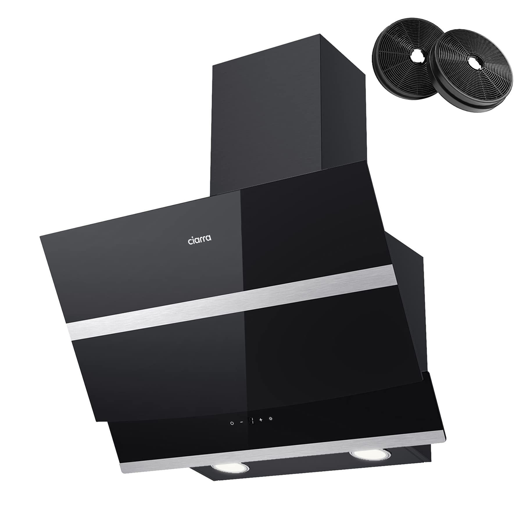 CIARRA-CBCB6736N-Campana-Extractora-Cocina-60cm-Clase-A-650mh-con-Filtros-de-Carbono-CBCF003-Evacuacion-al-Exterior