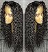 Vvan Glueless Loose Curly Lace Front Wigs Long Black Natural Wave Wigs High Temperature Fiber Synthetic Wigs for Black Women with Baby Hair 24
