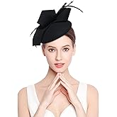 Z&X Vintage 1920s Wool Felt Flower Fascinator Pillbox Hat British Wedding Church Derby Hats for Women Winter Fedoras