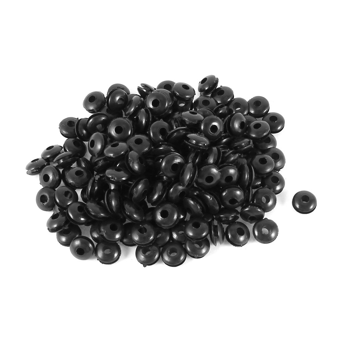 Sourcingmap 200pcs 3mm x 8mm Black Rubber Wiring Grommets Ring Cable Protector