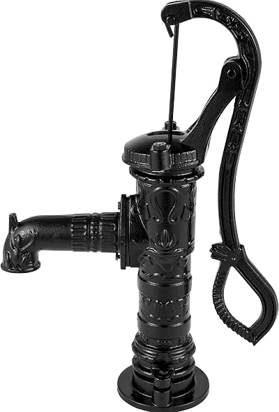 VEVOR Cast Iron Hand Pump Retro Garden Pond Water Spout 6.5cm Wide Black