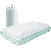 YOUR MOON Memory Foam Pillows for Travel, Small Compressible Camping Pillow for Sleeping, Medium Firm Neck Support Pillows, Portable Backpacking Hammock Camp Pillows for Hiking&Car(White)