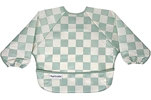 Tiny Twinkle Mess Proof Baby Bib, Long Sleeve Bib Outfit, Waterproof Bibs for Toddlers, Machine Washable, Tug Proof