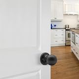 Probrico Matte Black Passage Door Knobs Interior Keyless Door Knob Set 1 Pack view 3