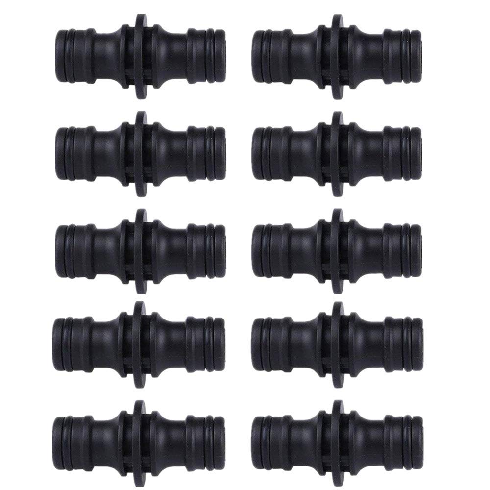 Voarge Pack of 10 Quick Coupling 1/2 Inch Hose Coupling Hose Connector for Pipe Connecting Garden Tools Hoses Hose Coupling (10 Pieces Two Way Coupling)