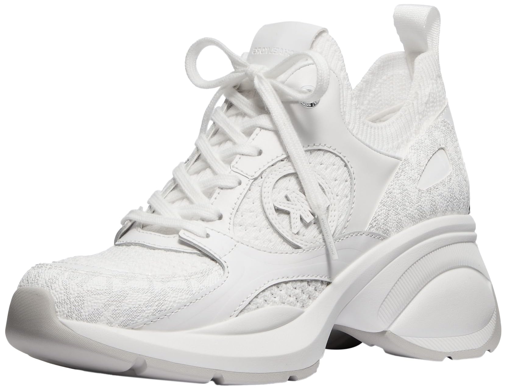 Michael Kors Women’s Zuma Knit Trainer, Bright White, 10