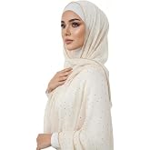 xaqipdoz Premium Chiffon Hijab Rhinestone Long Scarf Shawl Wrap for Women Head scarf for Muslim Wedding Party Gift Packed
