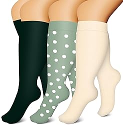 BLUEENJOY 3 Pack Plus Size Compression Socks for