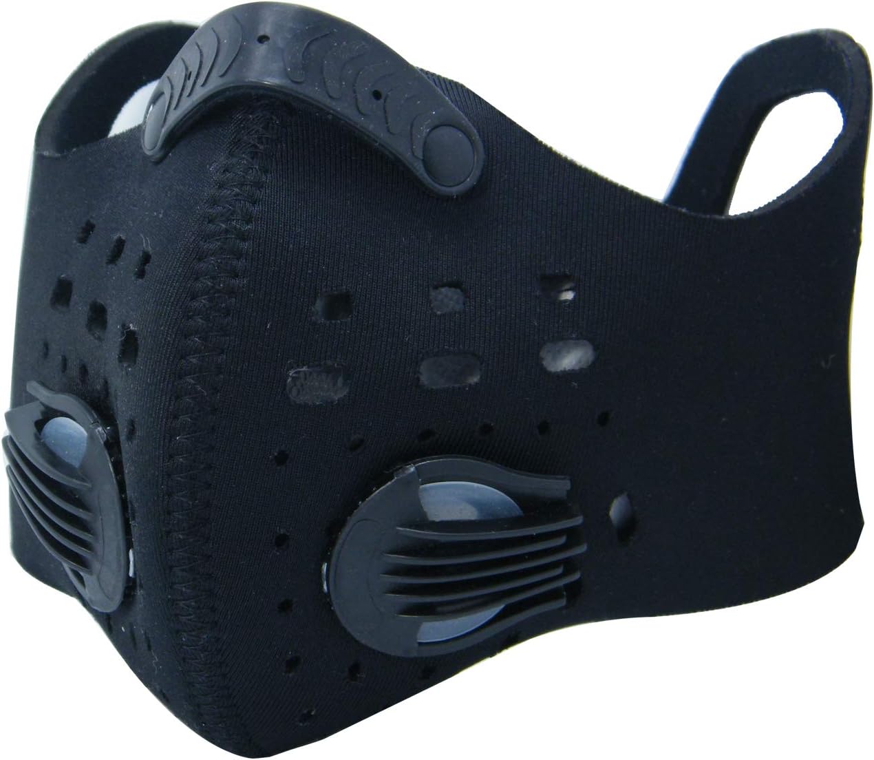 Dustproof Mask Activated Carbon Filtration Exhaust Gas Anti Pollen Allergy PM2.5 N99 Face Mask for Running Cycling and Other Outdoor Activities (Black with earloop)