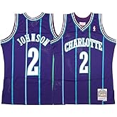 Mitchell & Ness Charlotte Hornets Larry Johnson Alternate 1994-95 Swingman Jersey Purple