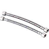 Faucet Supply Lines 3/8" to 3/8" Female Compression Thread 1 Pair, ARCORA 9“ Faucet Hose Connects Kitchen Bathroom Sink to Wa