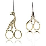 BIHRTC 2 Pairs 3.6'' Embroidery Scissors and 4.5'' Bird Scissors Sewing Scissors Stainless Steel Sharp for Sewing Crafting Ar