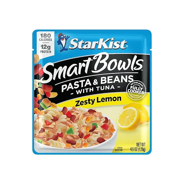 STARKIST SMART BOWLS TUNA, PASTA AND BEANS, ZESTY LEMON, 4.5 OZ POUCH