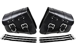 For Harley Sportster XL883 XL1200 Black PU Leather Solo Swing Arm Saddlebag (Left & Right)