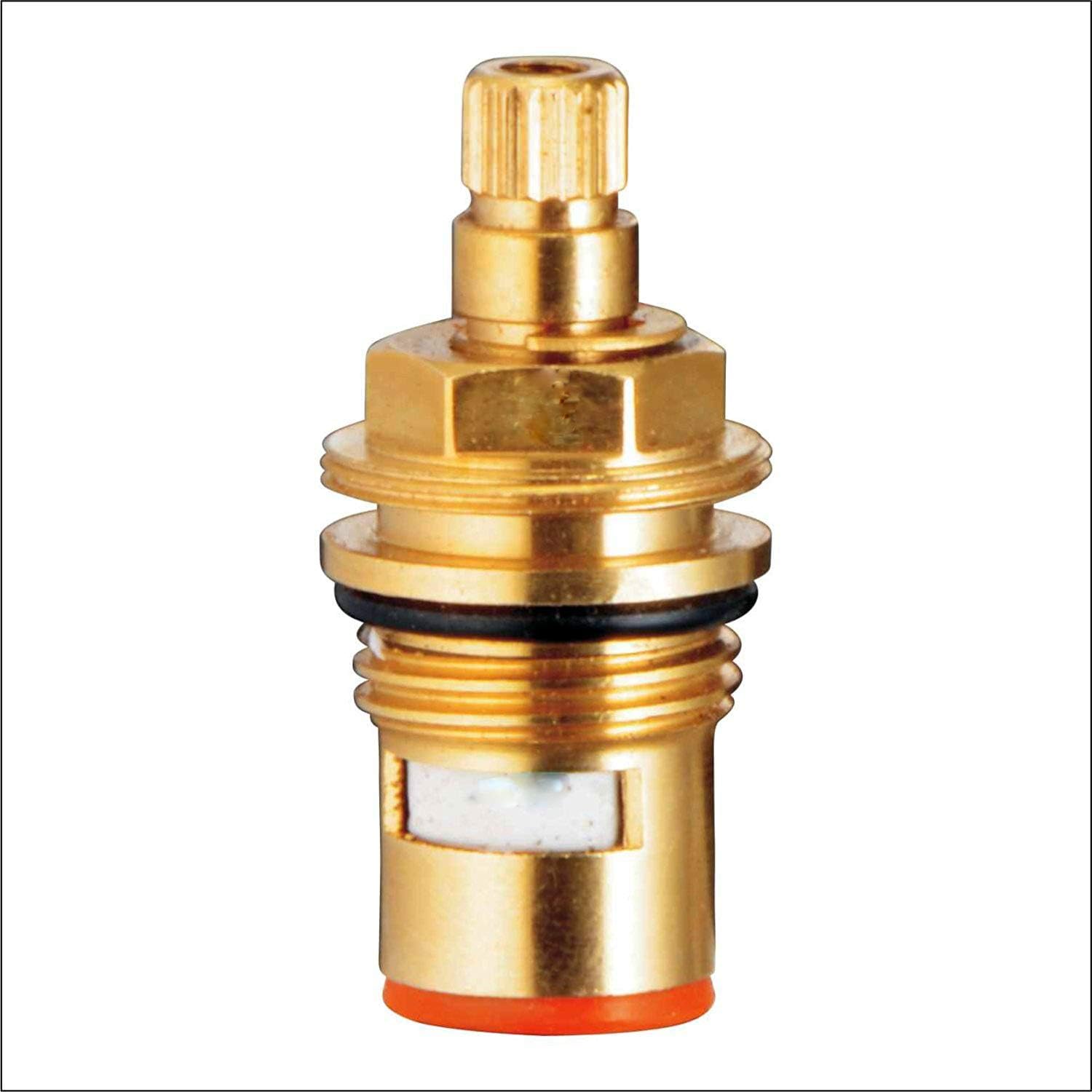 Impoda Ceramic Disk Fitting Brass Satndard Size (1/2 Inch)/ Spare Part for Taps Repairing/Spindle Disc Tap Inner Part Fitting Cartridge/Quarter Turn - Set of (1)