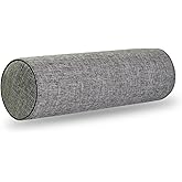 Memory Foam Cylinder Pillow - Ergonomic Cervical Pillow for Neck/Legs/Back Support, Decorative Bolster for Home Sofa/Bed, Neck Roll Memory Foam Pillows with Washable Cover (Metallic Gray, 6x18)