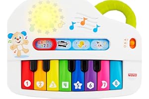 Fisher-Price Baby Toy Laugh & Learn Silly Sounds Light-Up Piano Musical Instrument with Learning Songs for Infants Ages 6+ Mo