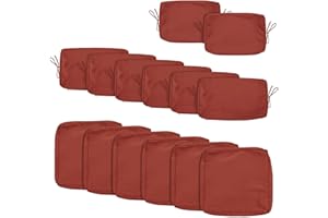 HYuMCCyhT Outdoor Cushion Covers Replacement Patio Cushion Covers for Outdoor Sectional Sofa for Wicker Rattan Patio Furniture Conversation Set with Zipper Fit (14, 25.6" Brick Red)