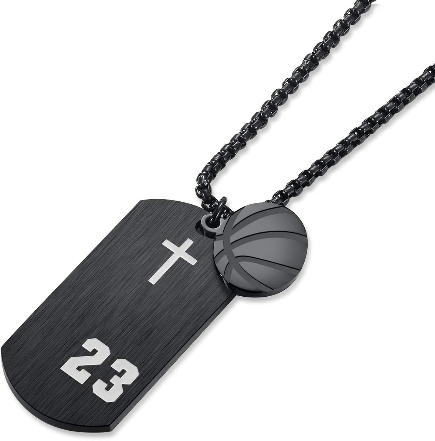basketball dog tag necklace