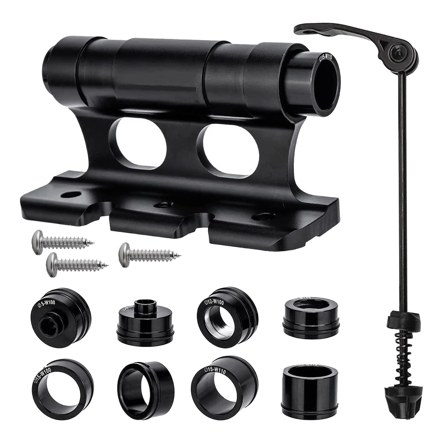 Hopbucan Versatile Front Fork Mount Block,Quick Release Thru Axle Road Bicycle Bracket Adapters for Truck/Trailer/Bikes Racks