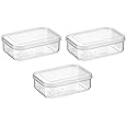 Lustroware (Set of 3) Micro Clear 21oz Kitchen Pantry Food Storage Container Set with Lid, Shatterproof, BPA Free, Dishwasher, Microwave Safe Canister, Fridge Refrigerator Organizer, Made in Japan