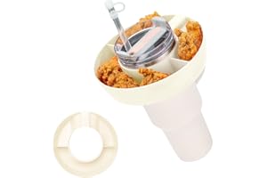 DMTINTA Snack Bowl for Stanley 40 oz Tumbler with Handle, Tumbler Snack Tray Compatible with Stanley Cup 40 oz with Handle, Reusable Snack Ring for Stanley Cup Accessories,Snack Bowl Cream
