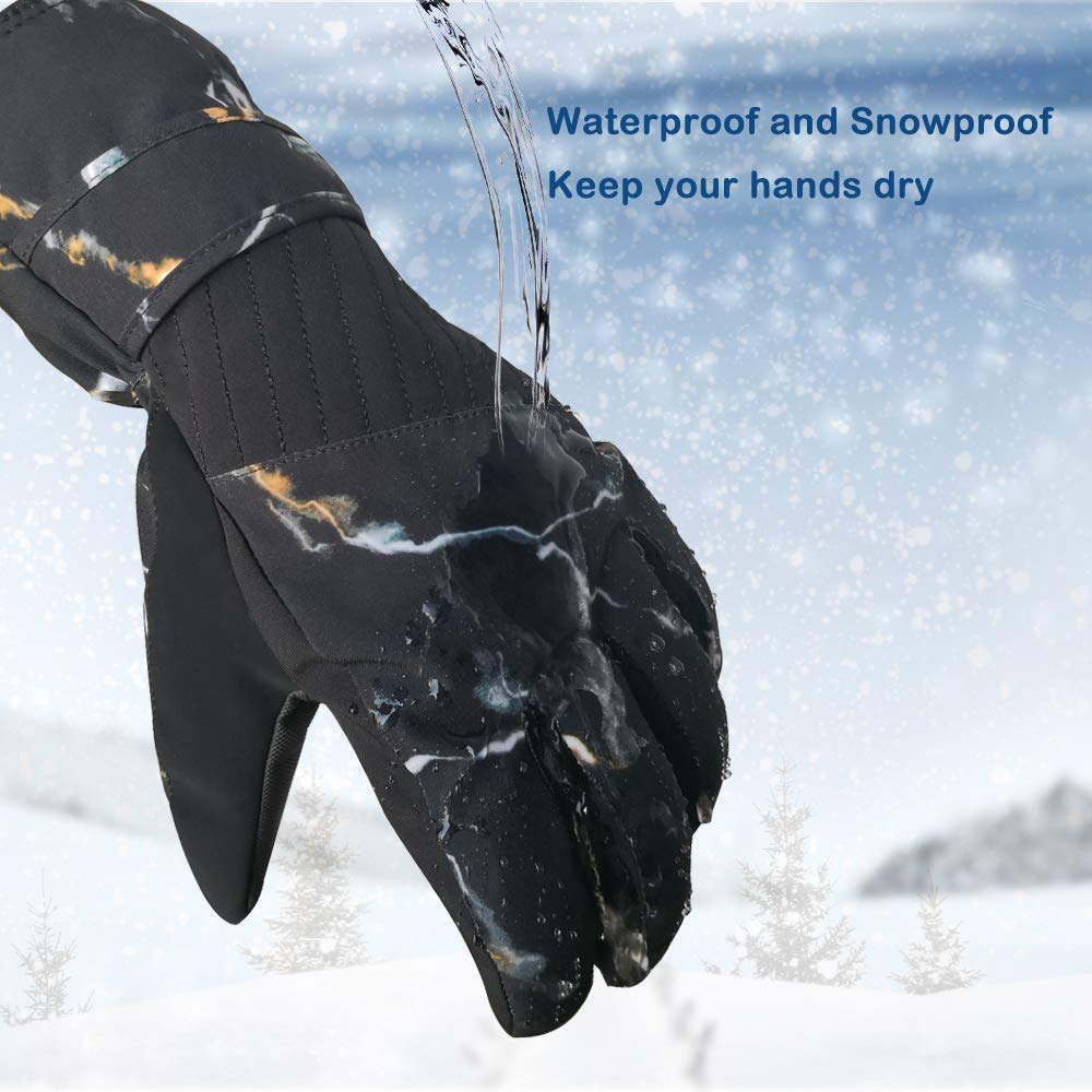XXL Ski Gloves for Men Women USUKI Waterproof Winter Warm Snow Unisex