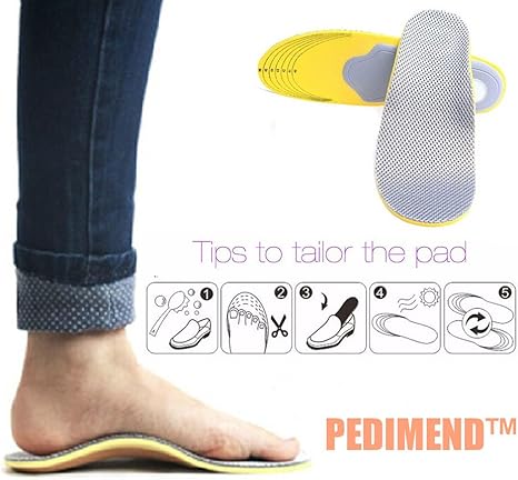 Pedimend Foot Arch Support Orthotic Insoles Shoes Trainers