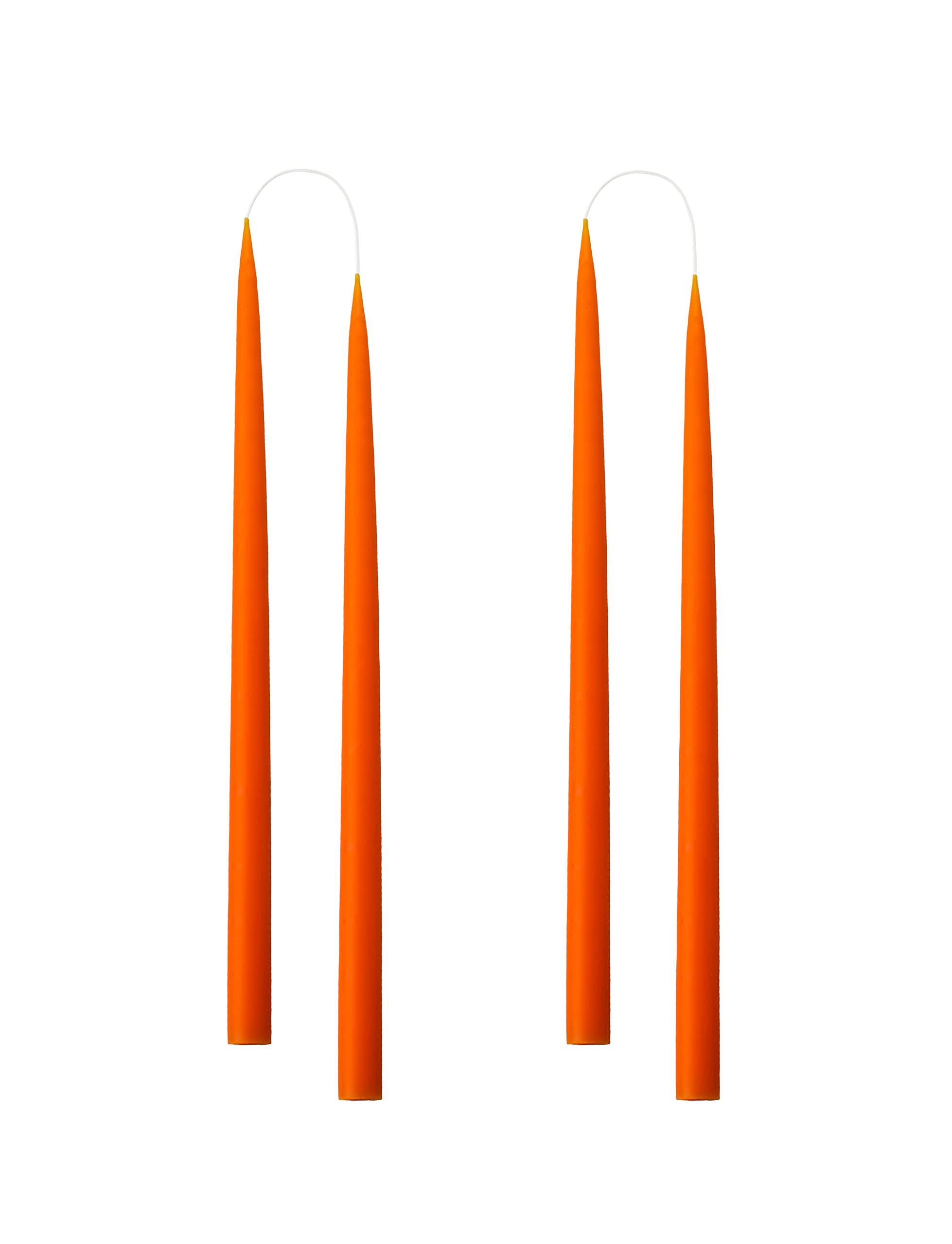 Kunstindustrien® Tapered Candles, Made in Denmark, 42 Colours Available, Dripless & Smokeless Dinner Candles, Solid Candles Long Burning 15 Hours, Unscented Candle Gift Set, 4pcs. 2.2 x 35cm (Orange) — image 1