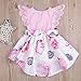 Newborn Infant Baby Girls Floral Dress Flutter Lace Sleeve Skirts Ruffle Dresses Summer Outfits (Pink # Dress, 12-18 Months)
