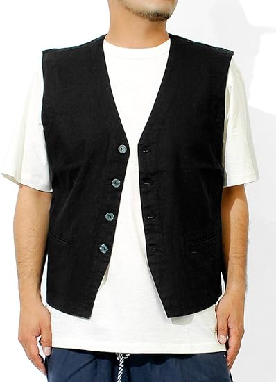 Amazon ジレ ベスト メンズ 大きいサイズ 綿麻 コットン リネン 無地 テーラードベスト 5l ブラック 90 ベスト 通販