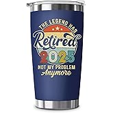 HEXMOZ Retirement Gifts for Men - Funny Retired Gifts for Men, Husband, Dad, Coworker, Boss, Friends - 2025 Happy Retirement Gag Gift, Cool Party Ideas Decoration - 20oz Navy Tumbler Cup With Gift Box