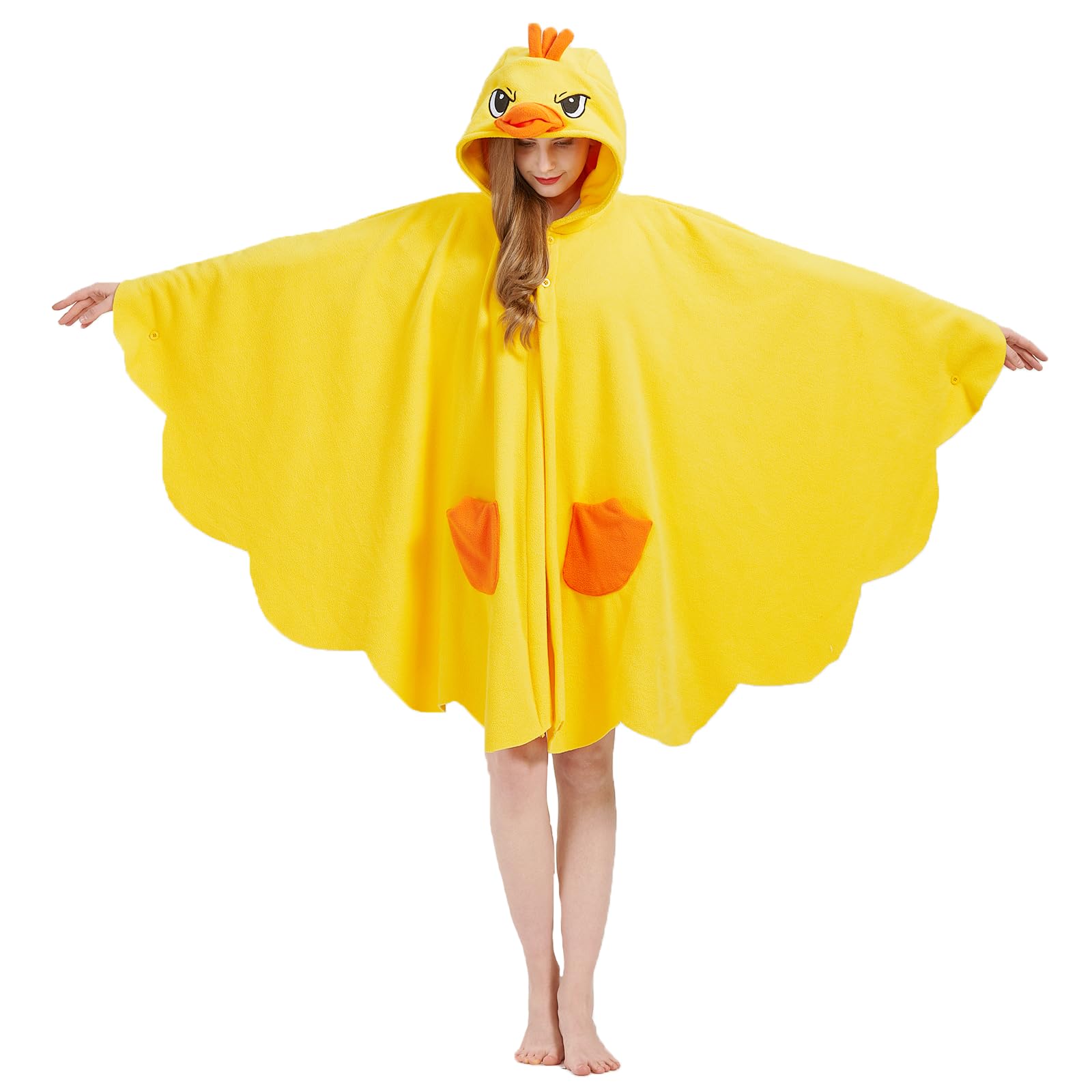 Photo 1 of MORNINGFLY Unisex Little Yellow Duck Costume Cosplay Hooded Halloween Christmas Costumes Party Cape 3X