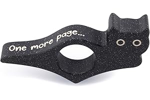 LITTLE TOP CREATIONS Cat Book Page Holder for Reading, Bookish Gifts & Accessory, Ideal for Bookworms, Book Lovers & Readers, Made in USA (Starry Black)