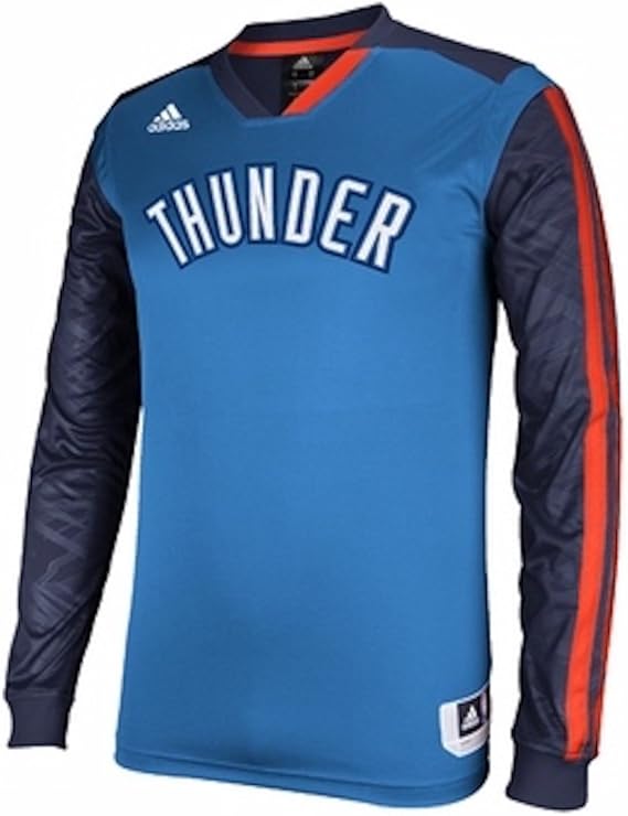 Amazon.com: adidas Oklahoma City Thunder 2013 Blue On Court Long Sleeve Shooter T-Shirt: Clothing