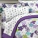 First At Home Graphic Daisy Comforter Set, Queen, Purple