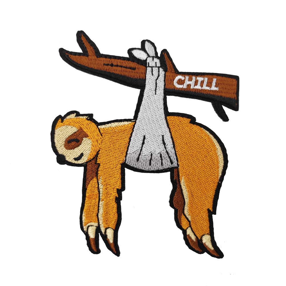 Sloth Embroidered Iron on Patch hat pin