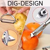 Leaflai Potato Peeler Y & I Shape Stainless Steel Swivel Ergonomic Non-Slip view 5