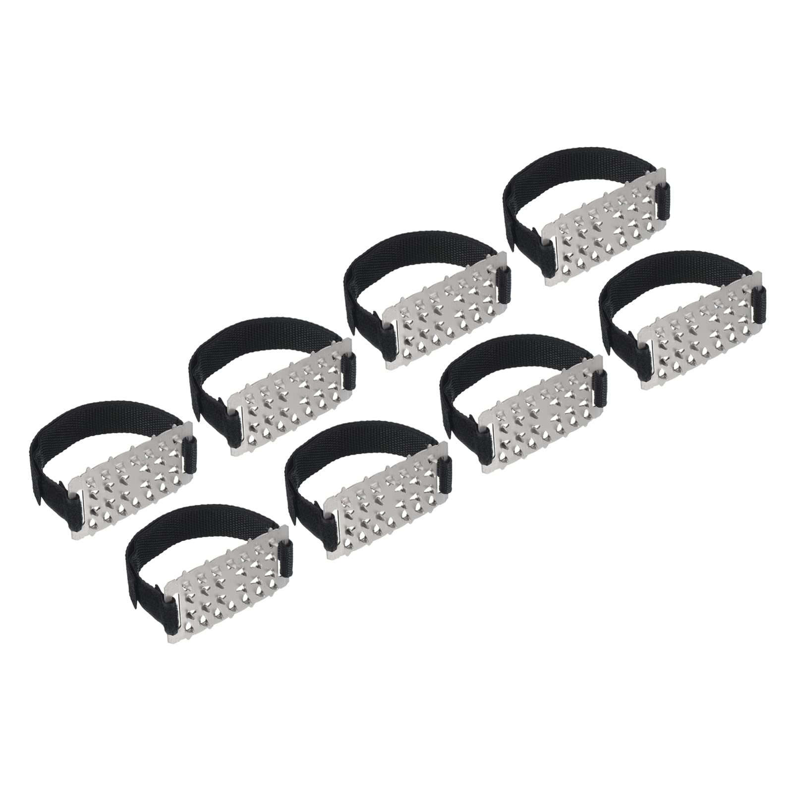 PATIKIL Ice Cleats, 4 Pairs Non-Slip Gripper Spikes Claw Snow Traction Crampons Pads with 26 Tooth Steel Nails for Shoes and Boots, Black